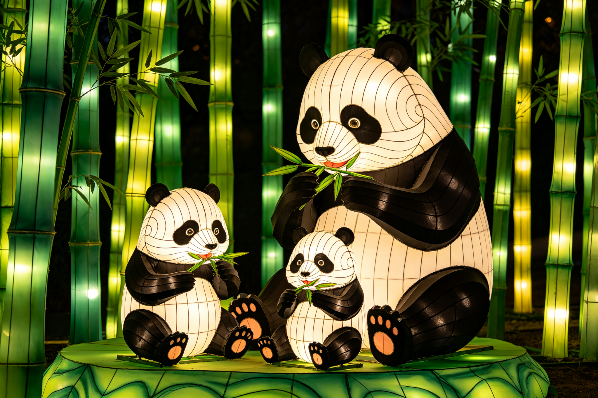 Giant Panda Lantern Family - Chinese Lantern Show by Zigong Sun Culture