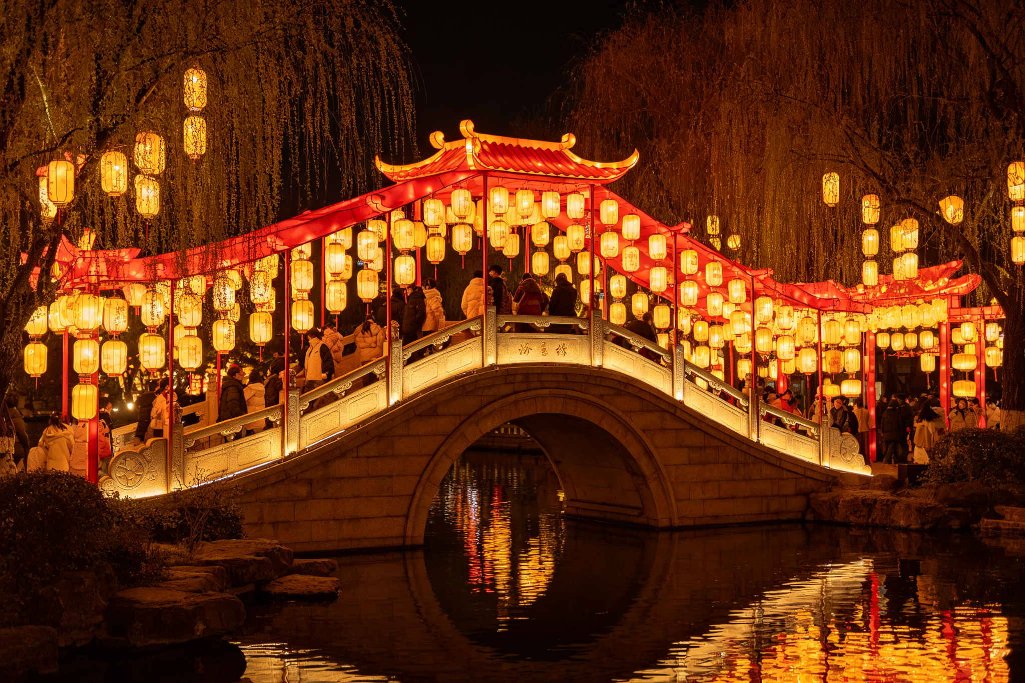 Chinese Bridge with Lanterns - Chinese Lantern Show by Zigong Sun Culture