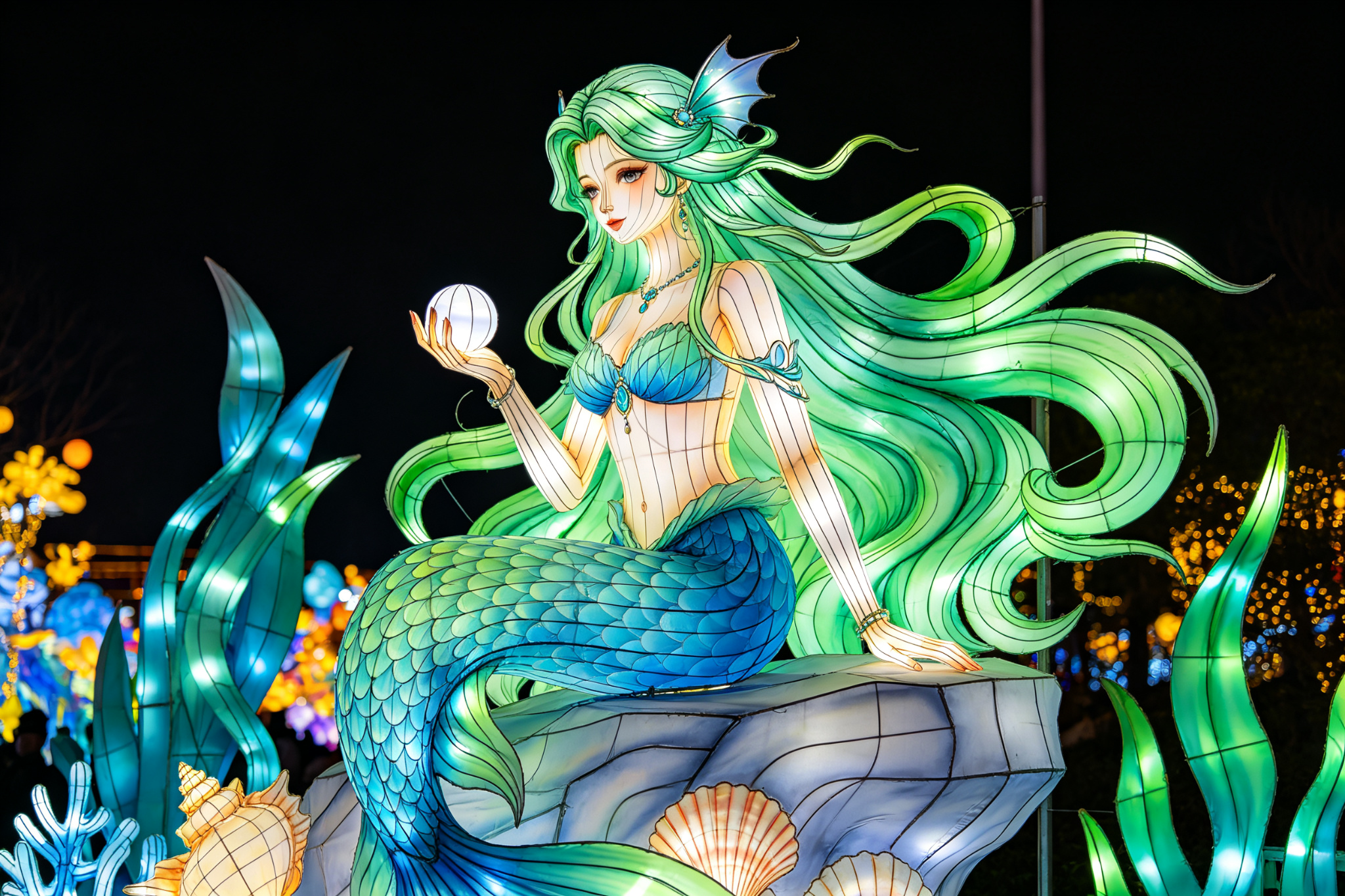 Mermaid Lantern - Custom Lanterns by Zigong Sun Culture