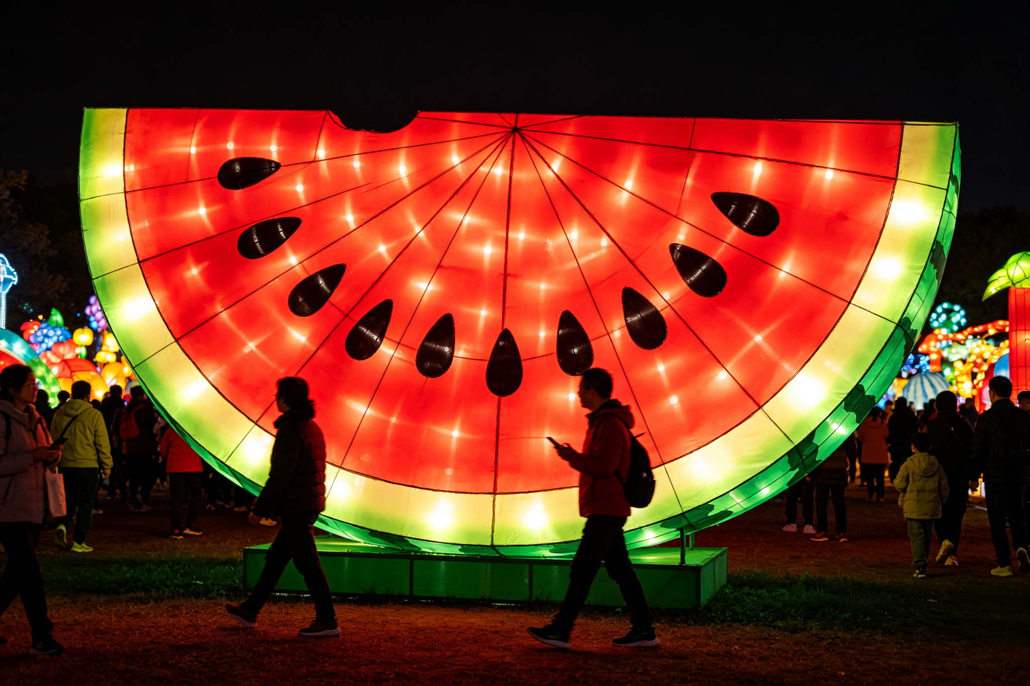 Watermelon Slice Lantern - Illuminated Decorative Products by Zigong Sun Culture