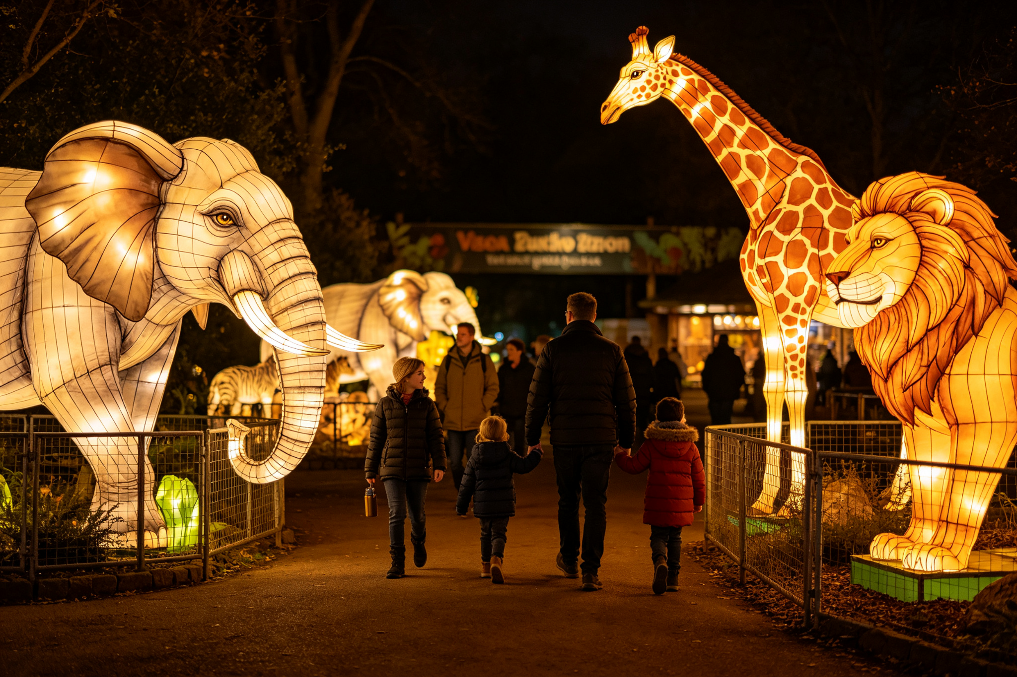 Lantern festival production and installation at zoo exhibition