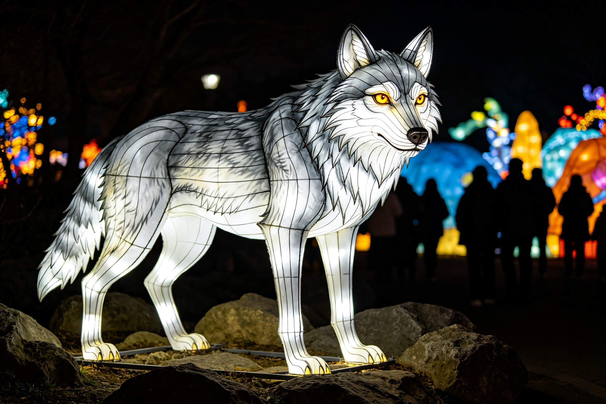 Gray Wolf Lantern - Illuminated Decorative Products by Zigong Sun Culture